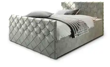 MASSENO Boxbett mit Bettkasten Mandi 180x200 cm Hellgrau