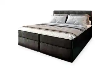MASSENO Boxbett mit Bettkasten Pellio 180x200 cm Schwarz