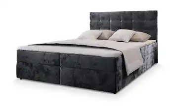 MASSENO Boxbett mit Bettkasten Glos 140x200 cm Stahlgrau Teddy