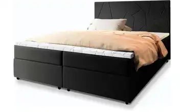 MASSENO Boxbett mit Bettkasten Mado 180x200 cm Schwarz