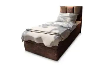 MASSENO Boxbett mit Bettkasten Meril 80x200 cm Braun Flachgewebe fein