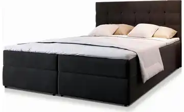 MASSENO Boxbett mit Bettkasten Glos 160x200 cm Schwarz Webstoff