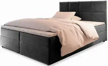 MASSENO Boxbett Lena 160x200 cm Anthrazit Velours