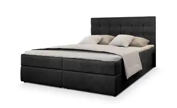 MASSENO Boxbett mit Bettkasten Glos 160x200 cm Eisengrau Velours