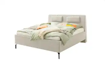 SCHÖNER WOHNEN Kollektion Polsterbett Madrid Schwarz mit Bettkasten Beige