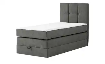 Boxspringbett mit Bettkasten Leeds 90 cm Grau 7 cm