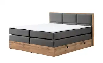 Boxspringbett mit Bettkasten Vancouver Grau, Eiche (Nachbildung) 140x200 cm