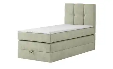 Boxspringbett mit Bettkasten Leeds 90 cm Mintgrün 7 cm