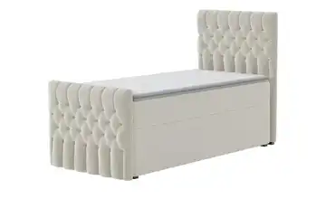 Boxbett mit Bettkasten und Fußteil Belek King 7 cm Creme 100 cm