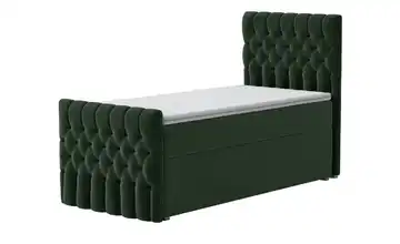 Boxbett mit Bettkasten und Fußteil Belek King 7 cm Dunkelgrün 90 cm
