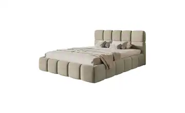 Selsey Polsterbett mit Lattenrost Cloudy Velours ohne Bettkasten Taupe 140x200 cm