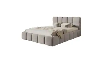 Selsey Polsterbett mit Bettkasten Cloudy Velours mit Bettkasten Hellgrau 140x200 cm