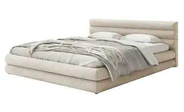 Polsterbett mit Bettkasten Alegre 160x200 cm Hellbeige Velours