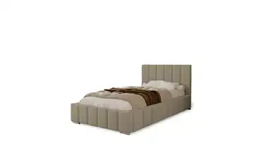Polsterbett mit Stauraum Ayr Hellbraun 100x200 cm