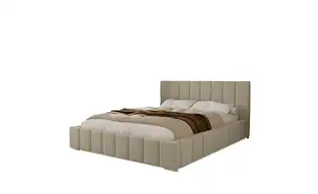 Polsterbett mit Stauraum Ayr Hellbraun 200x200 cm