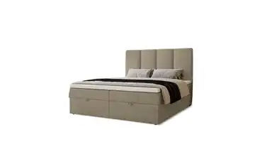Boxbett mit Stauraum Macclesfield 140x200 cm Hellbraun