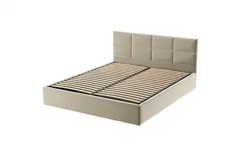 Polsterbett mit Bettkasten 200x200 cm Beige