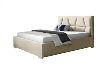 Polsterbett mit Bettkasten Loca 140x200 cm Hellbeige