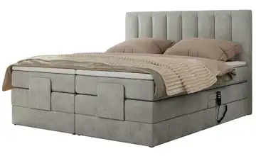 Motor Boxspringbett mit Bettkasten Comforto 160x200 cm H3 Hellgrau