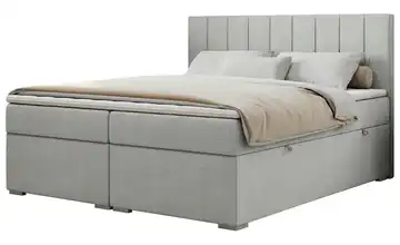 Boxbett mit Bettkasten Ally Webstoff H4 Hellgrau 160x200 cm