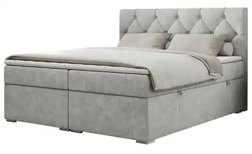 Boxbett mit Bettkasten Alda H3 Webstoff Hellgrau 140x200 cm