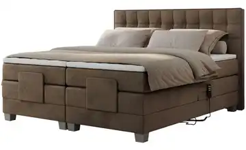 Motor Boxspringbett mit Bettkasten Elektro Samt H4 140x200 cm bronzefarben