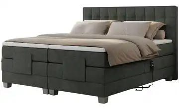 Motor Boxspringbett mit Bettkasten Elektro Webstoff H4 160x200 cm Dunkelgrau