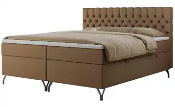 Boxbett mit Bettkasten Grimaldi 200x200 cm H4 Braun