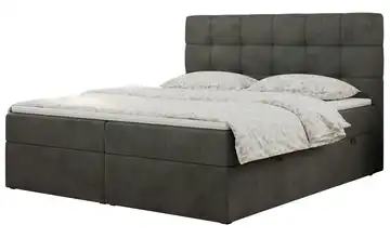 Boxbett mit Bettkasten Erni 180x200 cm H3 Basaltgrau Samt