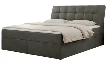 Boxbett mit Bettkasten Diegos 120x200 cm H3 Basaltgrau Samt