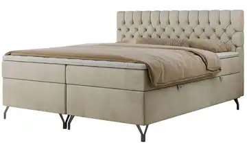Boxbett mit Bettkasten Grimaldi 120x200 cm H3 Creme Samt