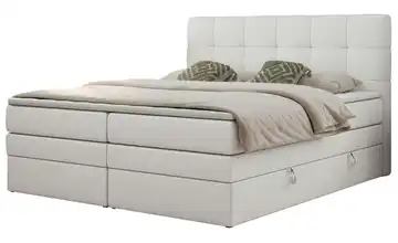 Boxspringbett mit Bettkasten Luka King 200x200 cm H3 Weiß Kunstleder