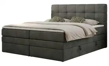 Boxspringbett mit Bettkasten Luka King 200x200 cm H3 Basaltgrau Samt