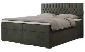 Boxbett mit Bettkasten Pera 120x200 cm H3 Basaltgrau Samt