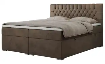 Boxbett mit Bettkasten Pera 140x200 cm H3 bronzefarben Samt
