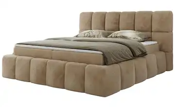 Boxbett mit Bettkasten Nira 120x200 cm H3 Beige Teddy