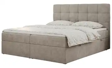 Boxbett mit Bettkasten Erni 180x200 cm H3 Beige Webstoff