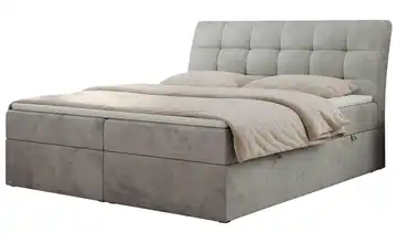 Boxbett mit Bettkasten Diegos H4 Samt 180x200 cm Silbergrau