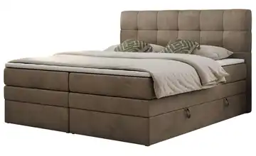 Boxspringbett mit Bettkasten Luka King 200x200 cm H3 bronzefarben Samt