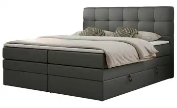 Boxspringbett mit Bettkasten Luka King 200x200 cm H3 Anthrazit Kunstleder