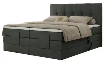 Motor Boxspringbett mit Bettkasten Vittoria 200x200 cm H3 Dunkelgrau Webstoff