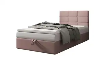 Boxbett mit Stauraum, Matratze H3 und Topper Duo 2 90x200 cm Rosa