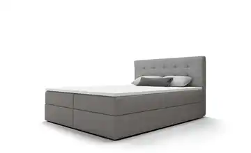 Boxbett mit Stauraum, Matratze H3 und Topper Fado 2 140x200 cm Hellgrau