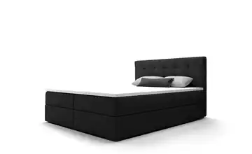 Boxbett mit Stauraum, Matratze H3 und Topper Fado 2 200x200 cm Schwarz