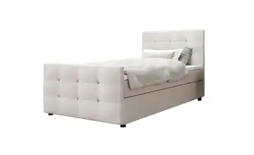 Boxbett mit Stauraum, Matratze H3 und Topper Kleo 120x200 cm Beige