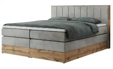 Boxspringbett mit Bettkasten Bellissimo King 140x200 cm H3 Silbergrau Samt