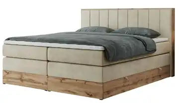 Boxspringbett mit Bettkasten Bellissimo King 140x200 cm H3 Creme Samt