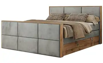 Boxspringbett mit Bettkasten Albero 2 King Duo Silbergrau Samt 120x200 cm H3