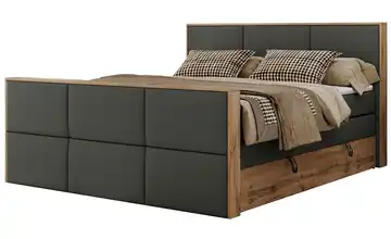 Boxspringbett mit Bettkasten Albero 2 King Duo Anthrazit Kunstleder 140x200 cm H3