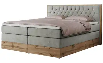 Boxspringbett mit Bettkasten Amore King 160x200 cm H3 Hellgrau Webstoff